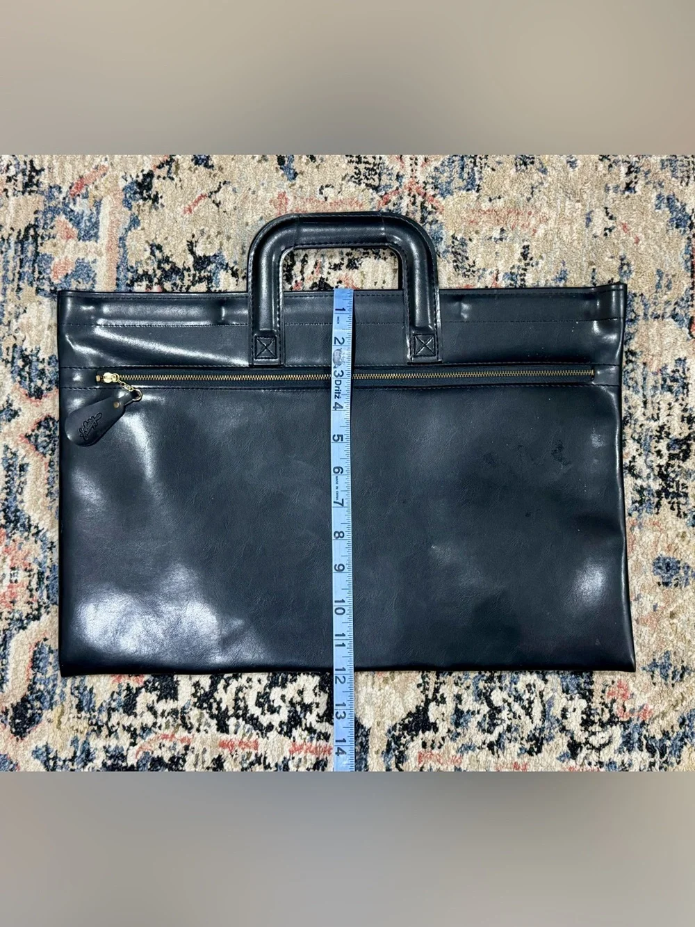 Vintage Hazel Black Document Briefcase Portfolio Bag Attache Case Leather 17